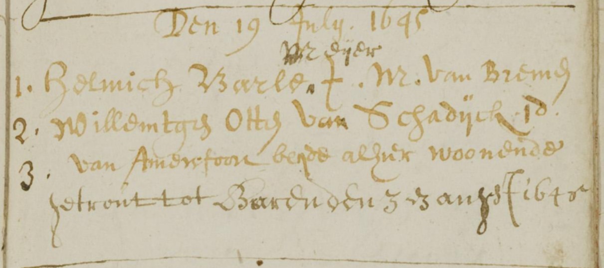 Notice of marriage of Helmich Barlemeijer